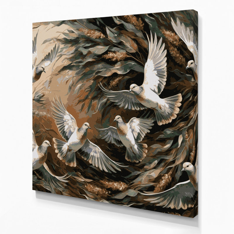 «Birds Cape Turtle Dove», art mural sur toile, H 12 po x l 12 po