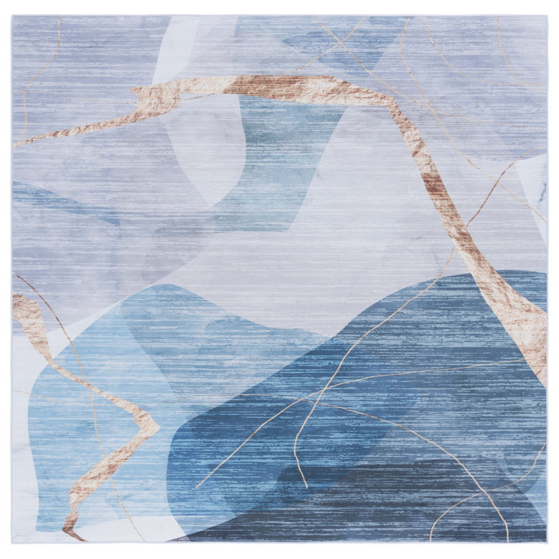 Tacoma Performance Machine Washable Abstract Rug, Square 6'