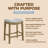  Parker Backless Saddle Counter Stool, Natural, Cream Upholstery, 3 Pack