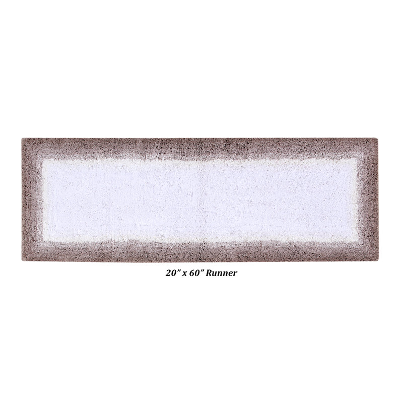 Tapis de bain touffeté 100% coton Orme avec envers antidérapant, lavable à la machine, tapis de bain ultra doux et absorbant pour la douche, la baignoire, le lavabo et le meuble-lavabo, tapis de couloir 20 po x 60 po, beige