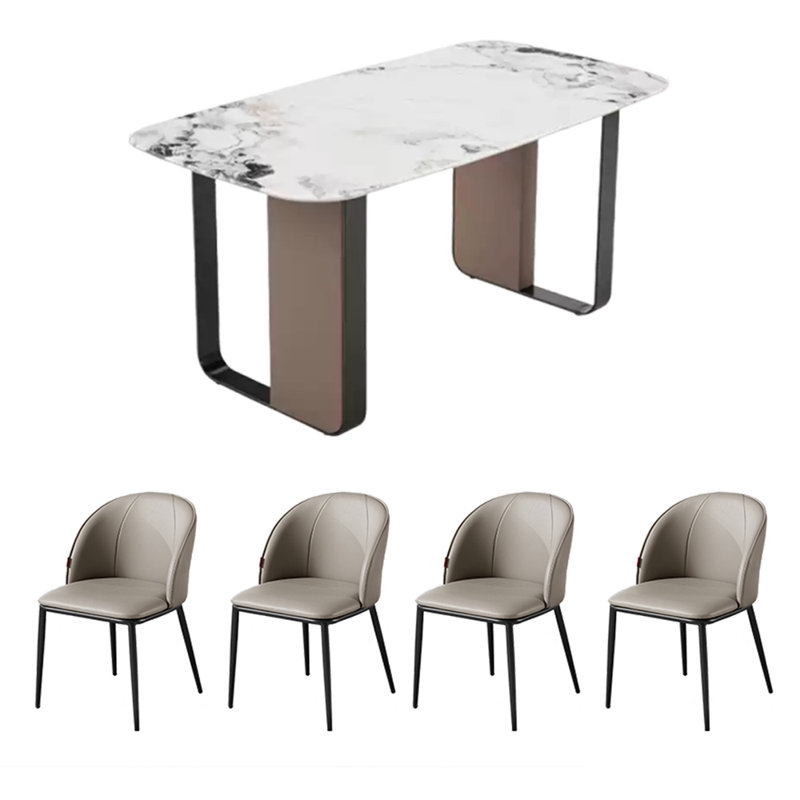 Light luxury high-end dining table set, 5