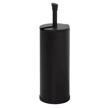 Freestanding Toilet Paper Holder With Brush in Matte Black - On