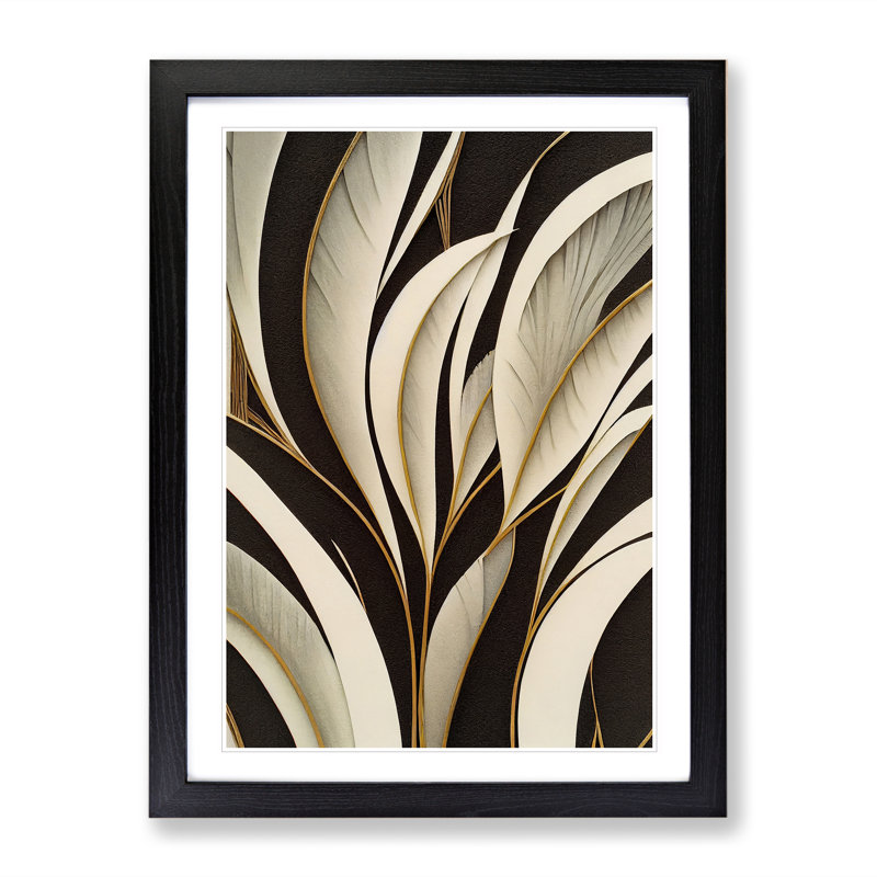 Antique Feathers - Framed Print, Black Framed, 34cm H x 25cm W x 2cm D
