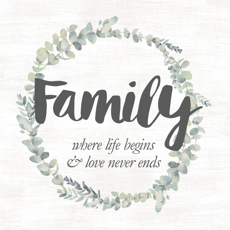 Family Where Life Begins - Wrapped Canvas Print, 51cm H x 51cm W x 3.8cm D