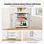 Armoire de rangement d'angle 32 po avec 2 portes en bois et tablettes réglables blanches