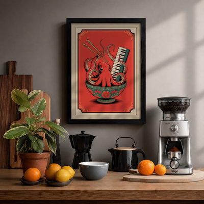 Octopus Conductor Retro - Framed Print