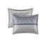 Ensemble d'édredon luxueux bleu marine, jacquard en polyester, style chambre à coucher chic