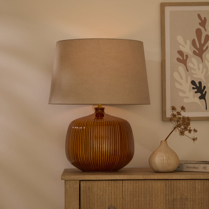Ceramic Lamp, Taupe, Yes