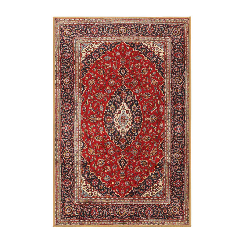 Tapis oriental en laine rouge, Rectangle 5 pi x 7 pi