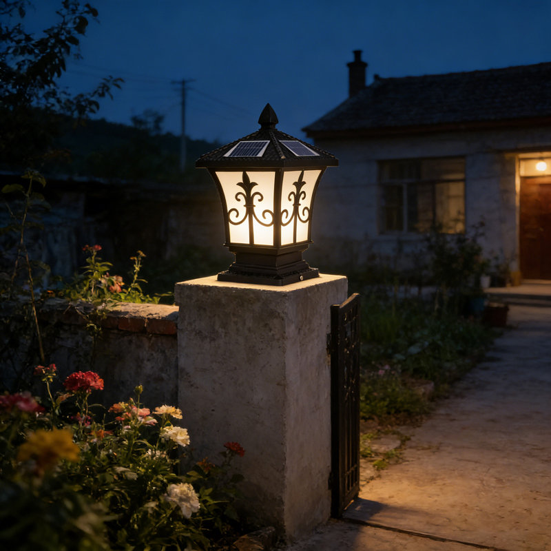 Outdoor Pier Mount Light,Waterproof Solar Powered Integrated , Use Witn Remote Switch