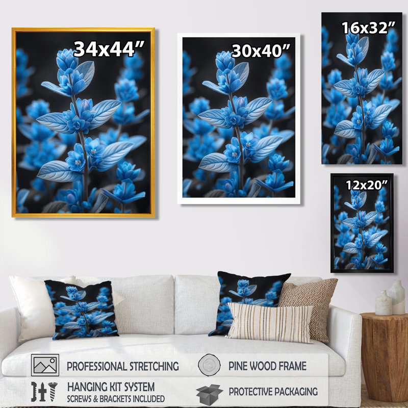 Beauté bleue botanique bleue Lupin Photo I - Lupin Wall Art Wall Art Living Room, Toile tendue, H 20 po x l 12 po x P 1 po