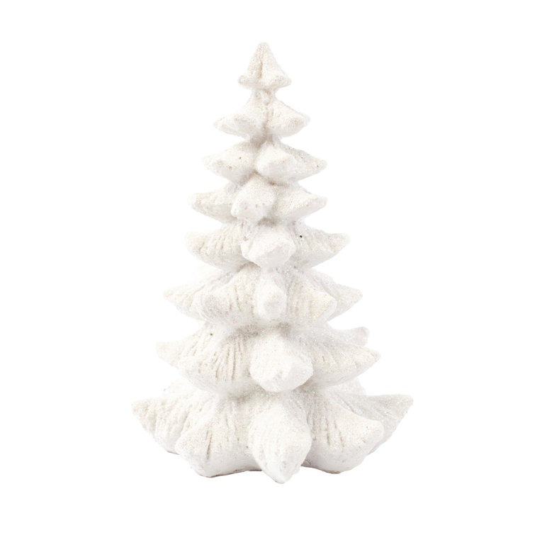 The Holiday Aisle® Christmas Village Accessory - White Glitter Tree ...