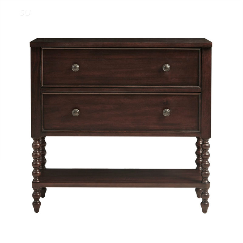 2 Drawer 36'' W Solid Wood Chest, Morocco Brown