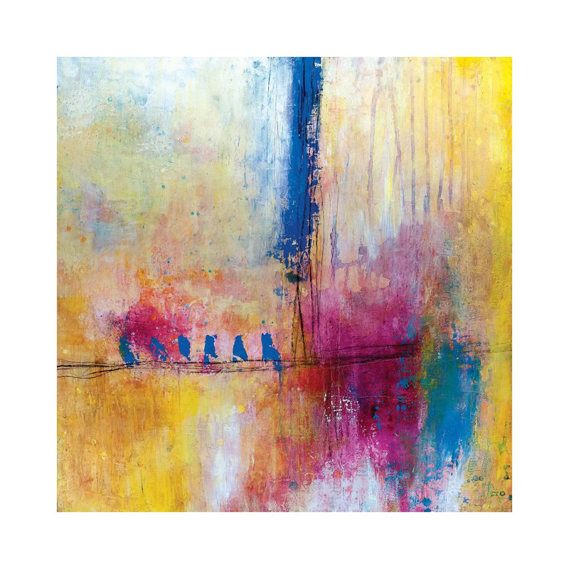 Birds On A Wire by Deb Chaney - Print on Canvas, Wrapped Canvas, 45.72 cm H x 45.72 cm W x 1.91 cm D