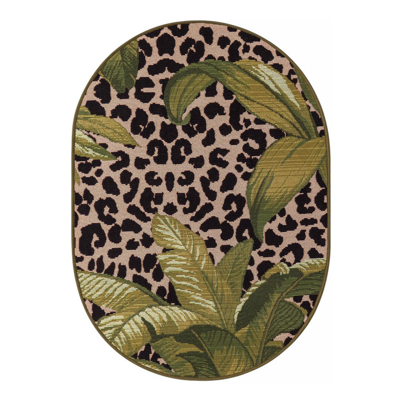 Tapis d'extérieur moderne Asuna, Ovale 2 pi 2 po x 3 pi 1 po
