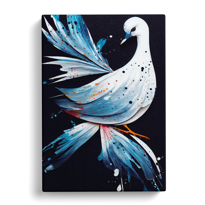Dove Bird Splatter Vol.2 - Wrapped Canvas, 60cm H x 40cm W x 3cm D