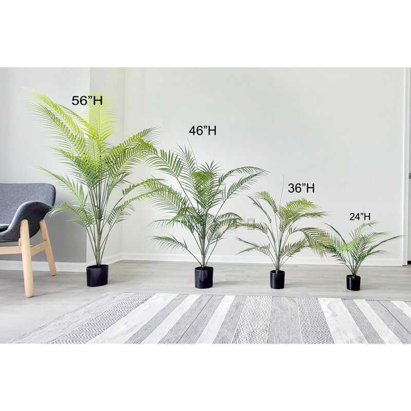 Palmier Areca artificiel en pot, H 24 po x l 22 po x P 22 po
