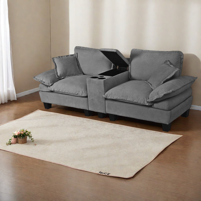 Canapé moderne en chenille avec rangement, L réglable pour le salon