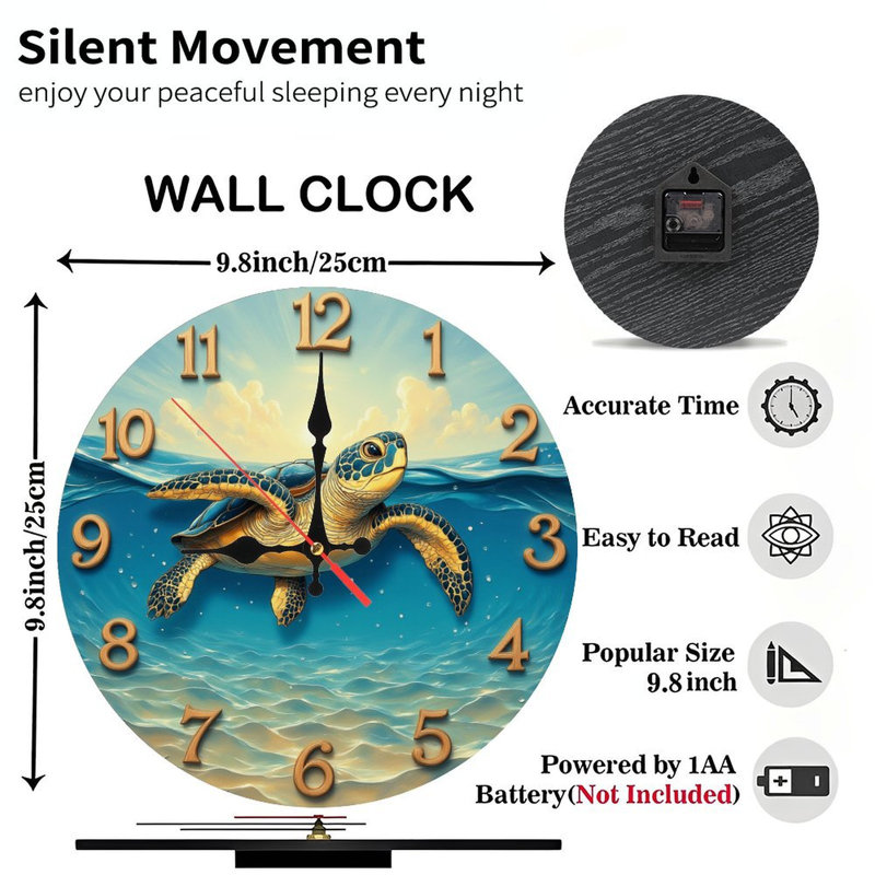 Horloge murale tortue de mer Ocean