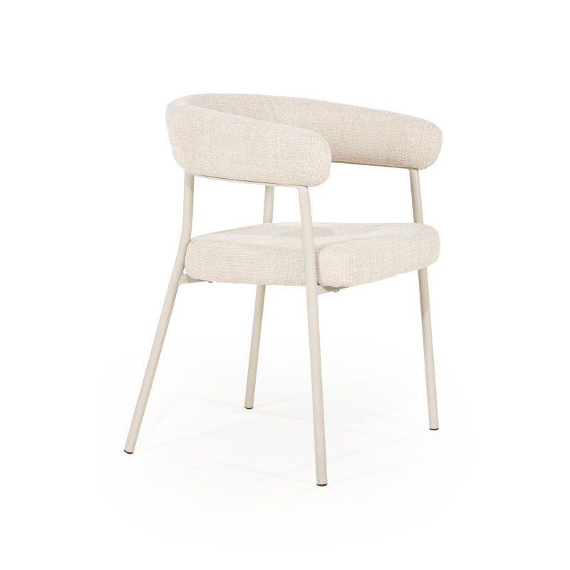 Dining Chair Upholstered Arm Chair, Beige