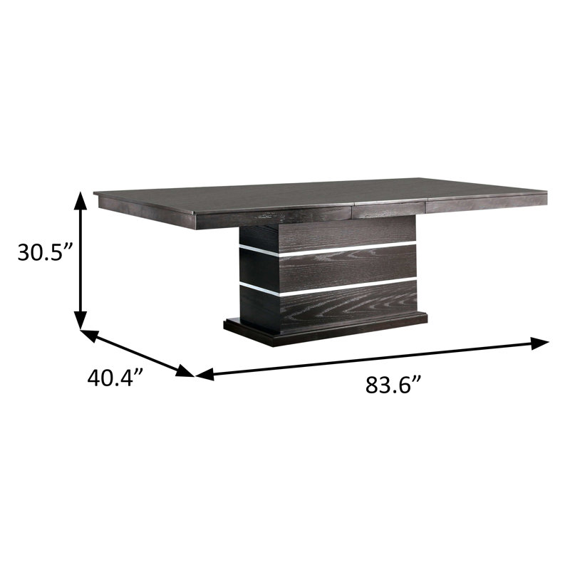 83.6" W Contemporary Dining Table, Espresso/Beige