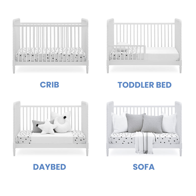 Saint 4-in-1 Convertible Crib, Bianca White, Crib