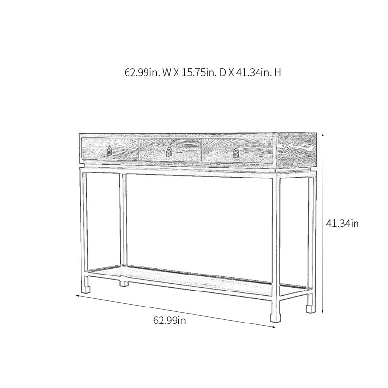 Multi Functional Console Table With 3 Drawers