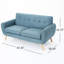 Petit espace avec un design contemporain et un tissu bleu recouvrant un revêtement compact pour les appartements
