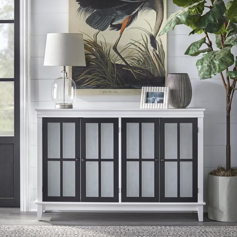 Buffet de 52 po de largeur, Noir / givré / blanc