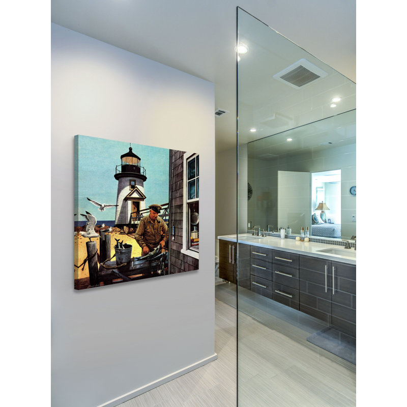 Lighthouse Keeper - Wrapped Canvas Painting, 81cm H x 81cm W x 4cm D
