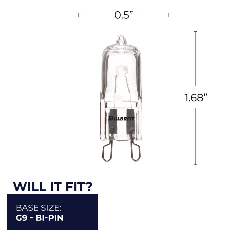 G9 ampoule halogène à ampoule à intensité variable, 75W, 1300