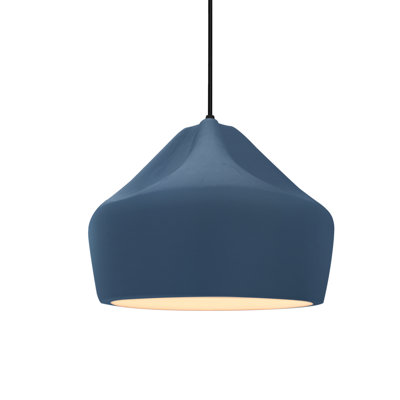 Radiance - Crease 1-Light Pendant - Midnight Sky - Matte Black - 9"W x 7"H - Replaceable Bulb - Black Cord
