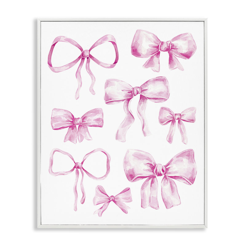 Collection Coquette Bow, estampe numérique, design par Bethany Sandoval, Encadrement giclée blanc côtier, H 20 po x l 16 po
