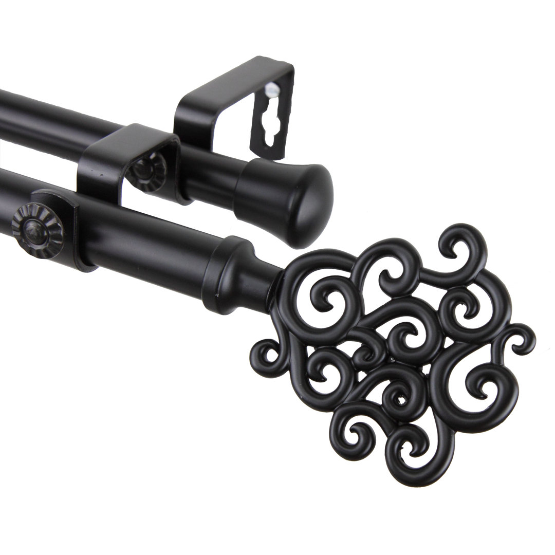 Clairville Adjustable Double Curtain Rod Fleur De Lis Living 
