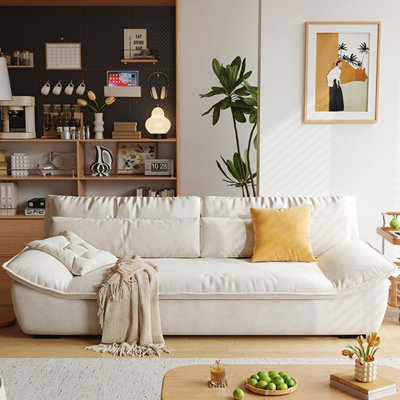 Canapé-lit causeuse 100% polyester beige