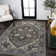 Sarok Ornate Large Medallion Machine-Washable Green/Navy/Cream Rug