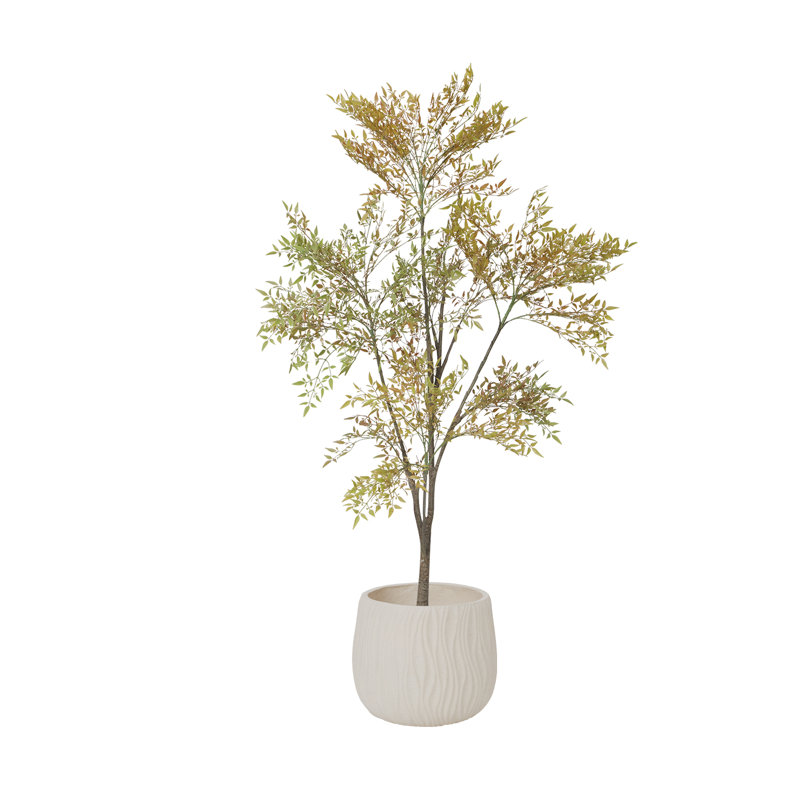 Pot à fleurs 74,6 po en bambou artificiel en coquillage conçu pour une utilisation intérieure et extérieure