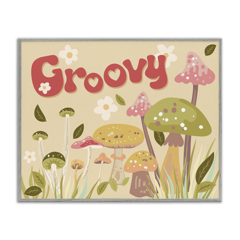 Groovy Botanical Mushroom Art par Diane Labombarbe bg-153, Estampe numérique Farmhouse, H 11 po x l 14 po
