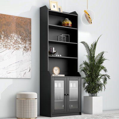 Modern Bathroom Cabinet,freestanding Floor Tall Cabinet,kitchen Pantry Storage Cabinet With Acrylic Door Panel,black