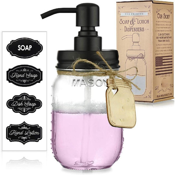 Dish Soap Dispenser for Kitchen Countertop - Liquid Hand Soap Dispenser for  Bathroom - Perfect for Lotion, Oils, Mouthwash - Waterproof Chalk Labels