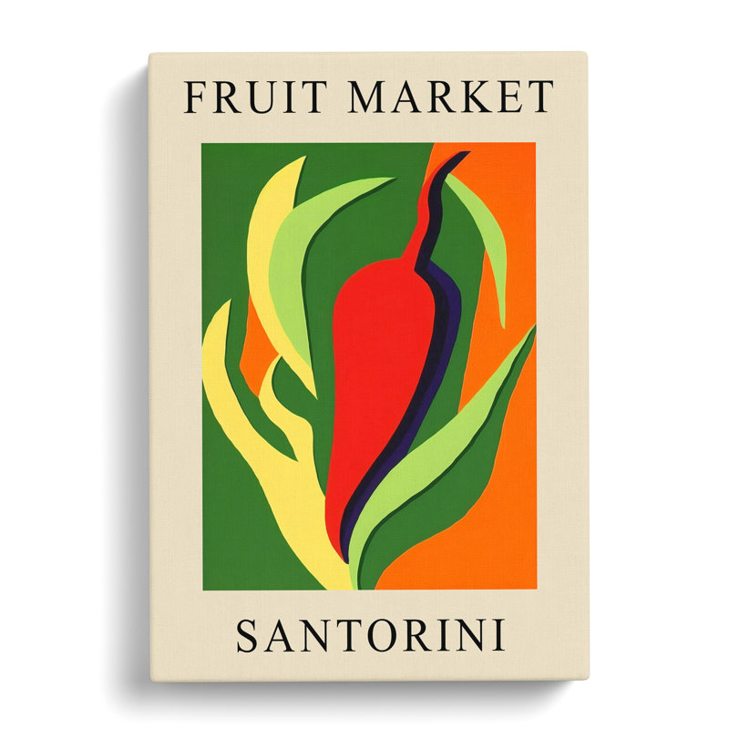 Santorini Fruit Market Exhibition Red Chili Pepper - Wrapped Canvas, 76cm H x 50cm W x 3cm D