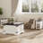 Farmhouse Coffee Table, Square Wood Center Table with Storage and Lift Top, Metal Corners for Living Room,-1817083792