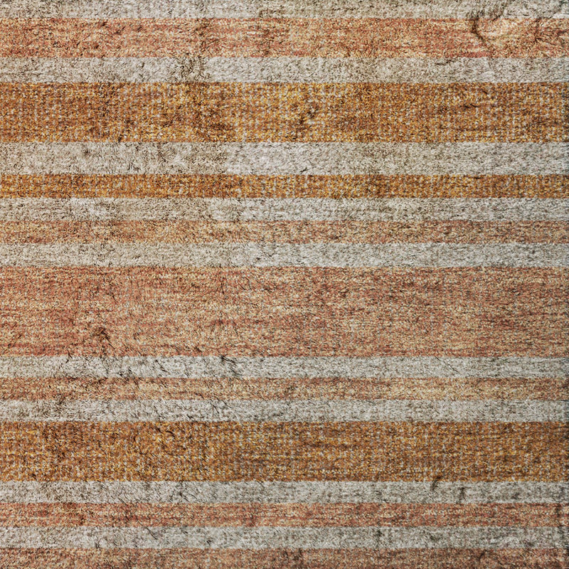 Tapis à poils longs de qualité supérieure lavable à la machine Dream ADS531, Paprika, Rond 8 pi