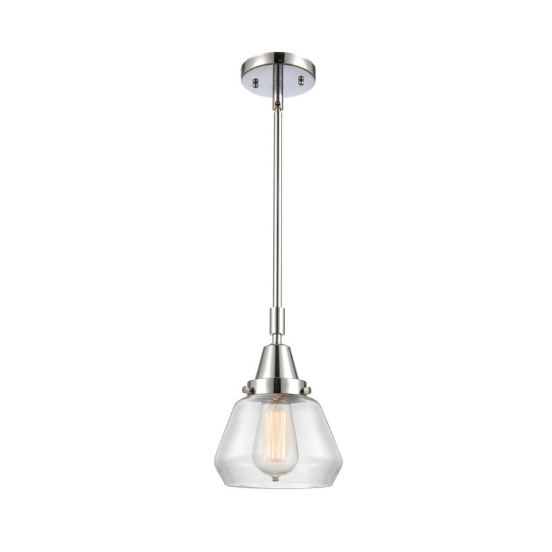 Luminaire suspendu conique à 1 lumière Cahn, Ampoule non incluse, Transparent, Chrome poli