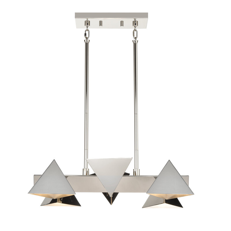 Lustre géométrique unique à 6 lumières Moriarty, Nickel poli