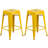 Stackable Metal Bar Stools Set of 2, Counter Height Bar Stools 24 Inches Industrial Bar Chairs Patio Stool, Backless Stool Indoor Outdoor Classroom Kitchen Stools Bar Chairs-18608715