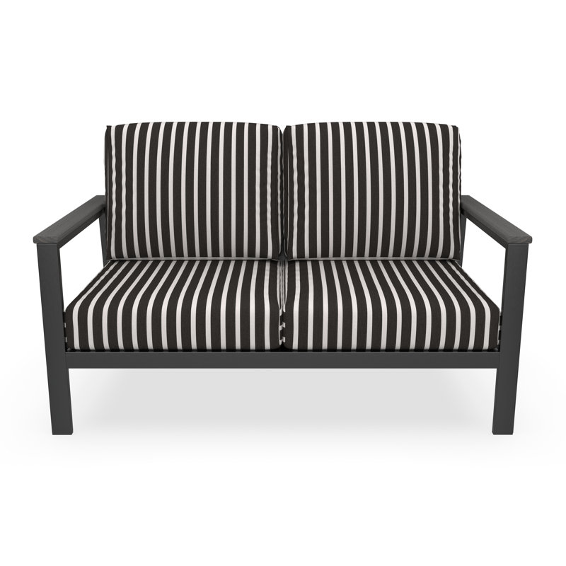 Townsend Loveseat with Sunbrella® Cushion, Sunbrella Calm Laurel, Brown