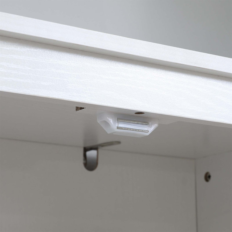 Grand garde-manger blanc en bois aggloméré avec portes en verre et tablettes réglables, rangement autoportant pour maisons modernes