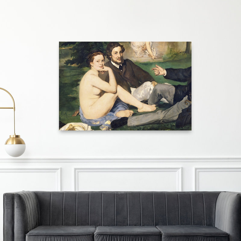 Dejeuner Sur L'Herbe, 1863 Impressionist Abstract Contemporary Fruit Landscape Wall Art Print, 101.6cm H x 152.4cm W