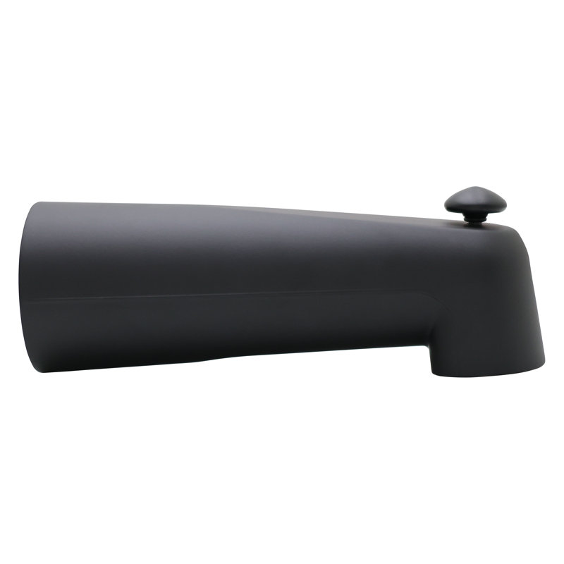 Universal Fit 7" Diverter Tub Spout, Zinc, Matte Black